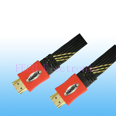 HDMI A Male TO HDMI A Male  (Ver.1.3b)  Flat Cable Double Color 
