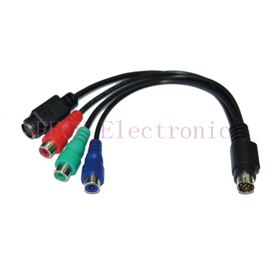 MD8P Plug TO 3*RCA + MD4P Jack MD8P Plug TO 3*RCA + MD4P Jack