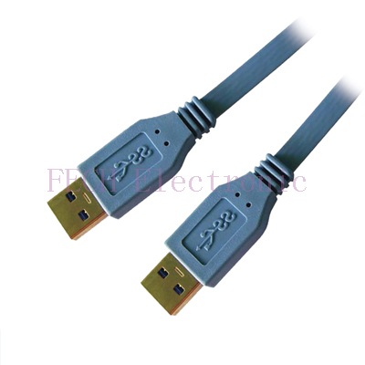USB3.0 AM TO AM Super Slim Flat Cable 32# OD:2.0*7.0mm