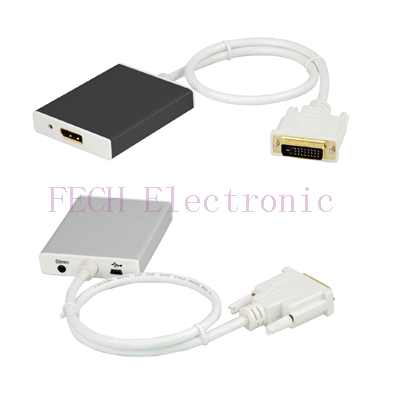 DVI+Stereo+USB to DisplayPort Converter