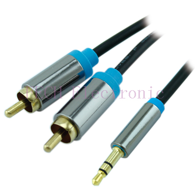 3.5ST Plug TO dual RCA Plug (GOLD H.Q)