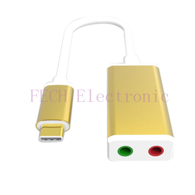 USB TYPE-C TO AUDIO(Free driver sound card)