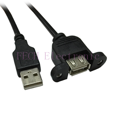 USB 2.0 AM-AF FOR PANEL + SCREWS